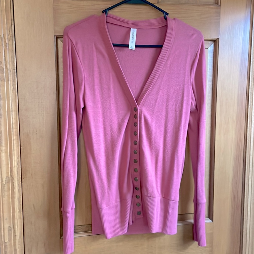 Pink Zenana Snap Button Cardigan